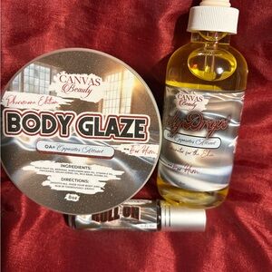 Canvas Beauty Pheromones Body Glaze, Roll~on  and Body Drops Set for Him